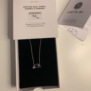 Ginette NY Ever Lapis Disc Necklace - New With Tags!